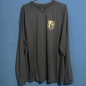 adidas Vegas Golden Knights Gray Long Sleeve Climalite Shirt with Tra Logo